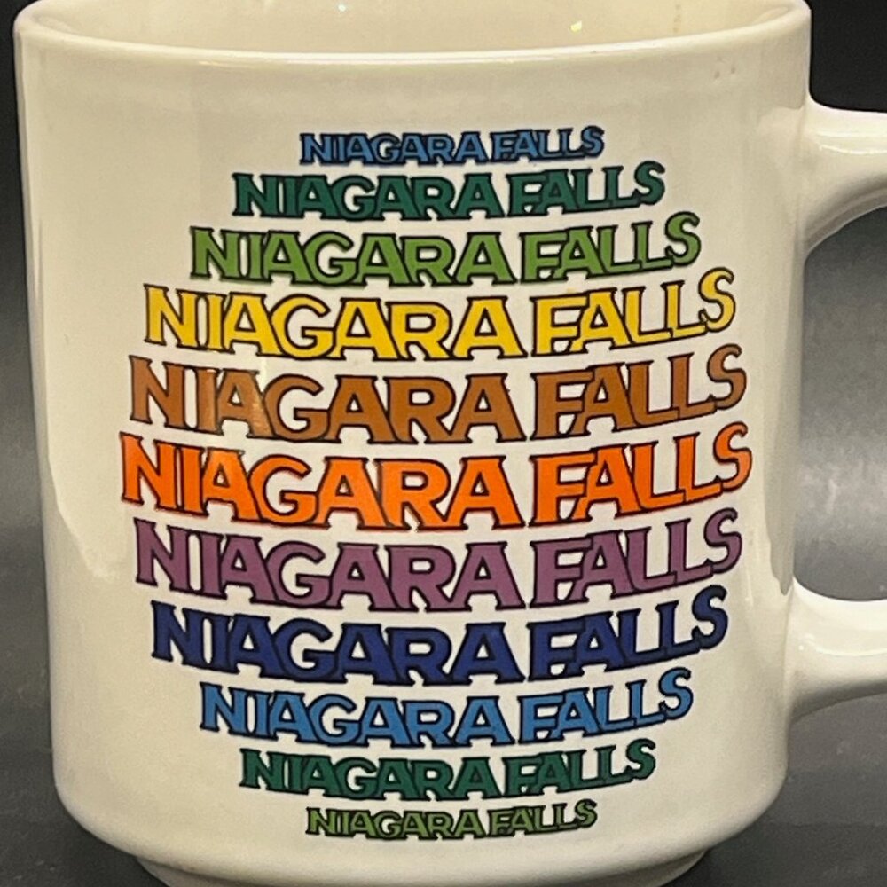 Vintage Niagara Falls New York Rainbow 12 ounce Pottery Coffee Mug Ceramic